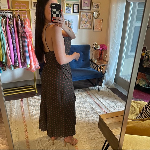 Zara Polka Dot Sleeveless Midi Dress - Picture 8 of 11